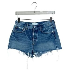 Agolde | Parker Vintage Cut Offs Medium Wash Blue Jean Distressed Denim Shorts
